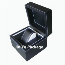 Luxury Handmade Black Leather Gift Watch Jewelry Packaging Box